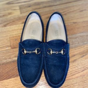 Genuine navy suede GUCCI loafers, 37